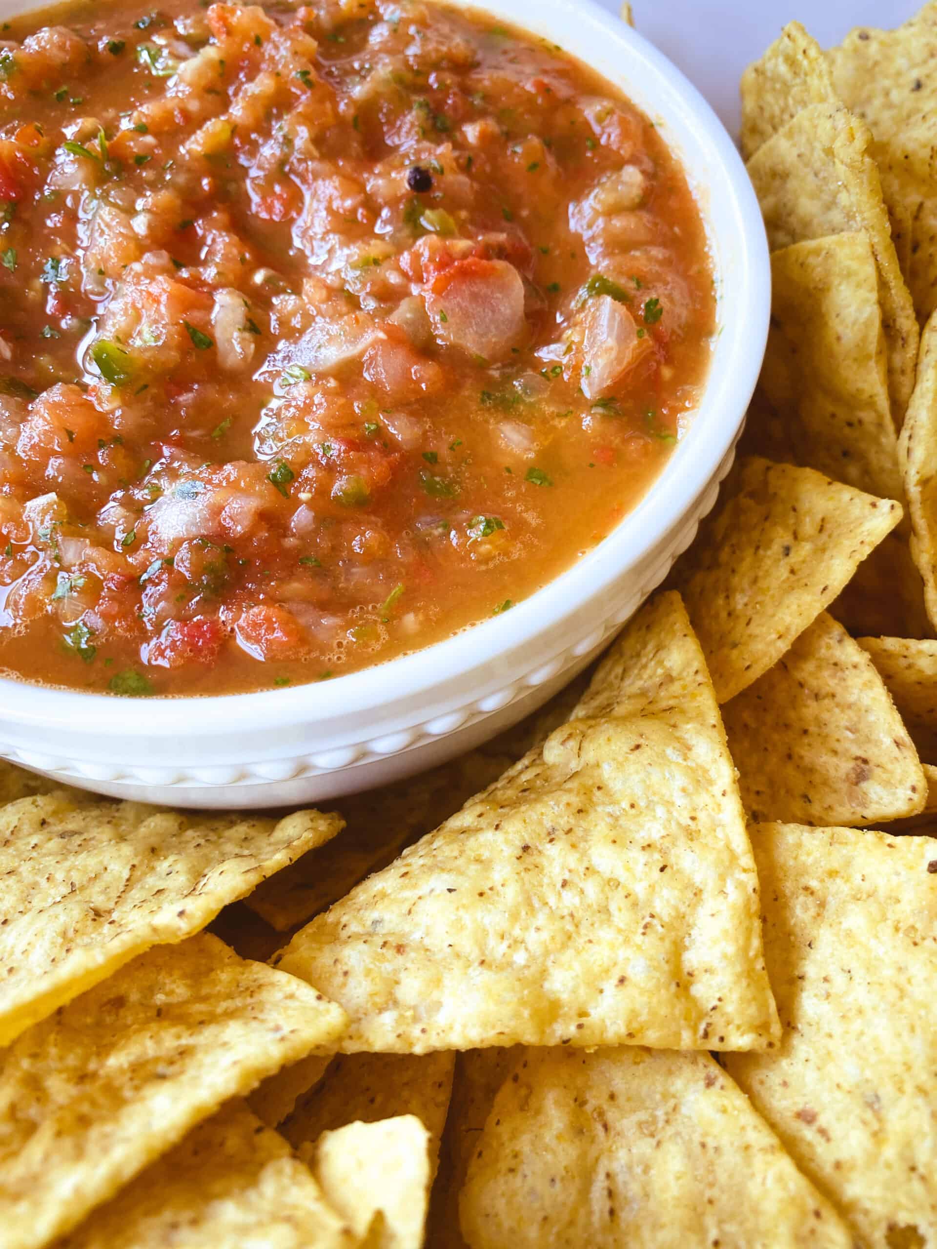 Roasted Tomato Salsa with Chips | CC's Table