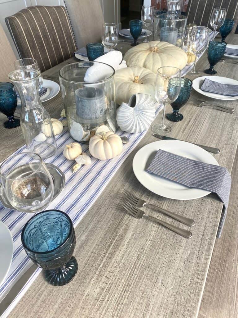 coastal thanksgiving table setting