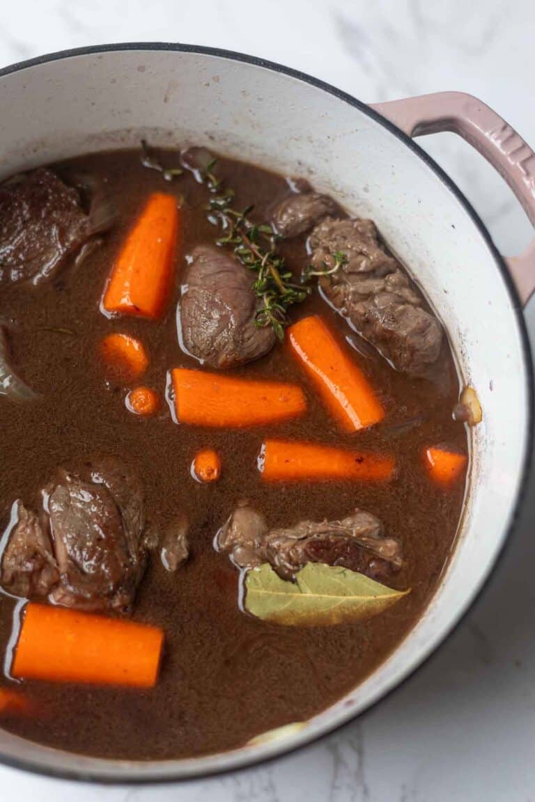 Tender Dutch Oven Braised Chuck Roast with Red Wine